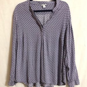Purple Plus Size Long Sleeve Blouse Sz. 2x